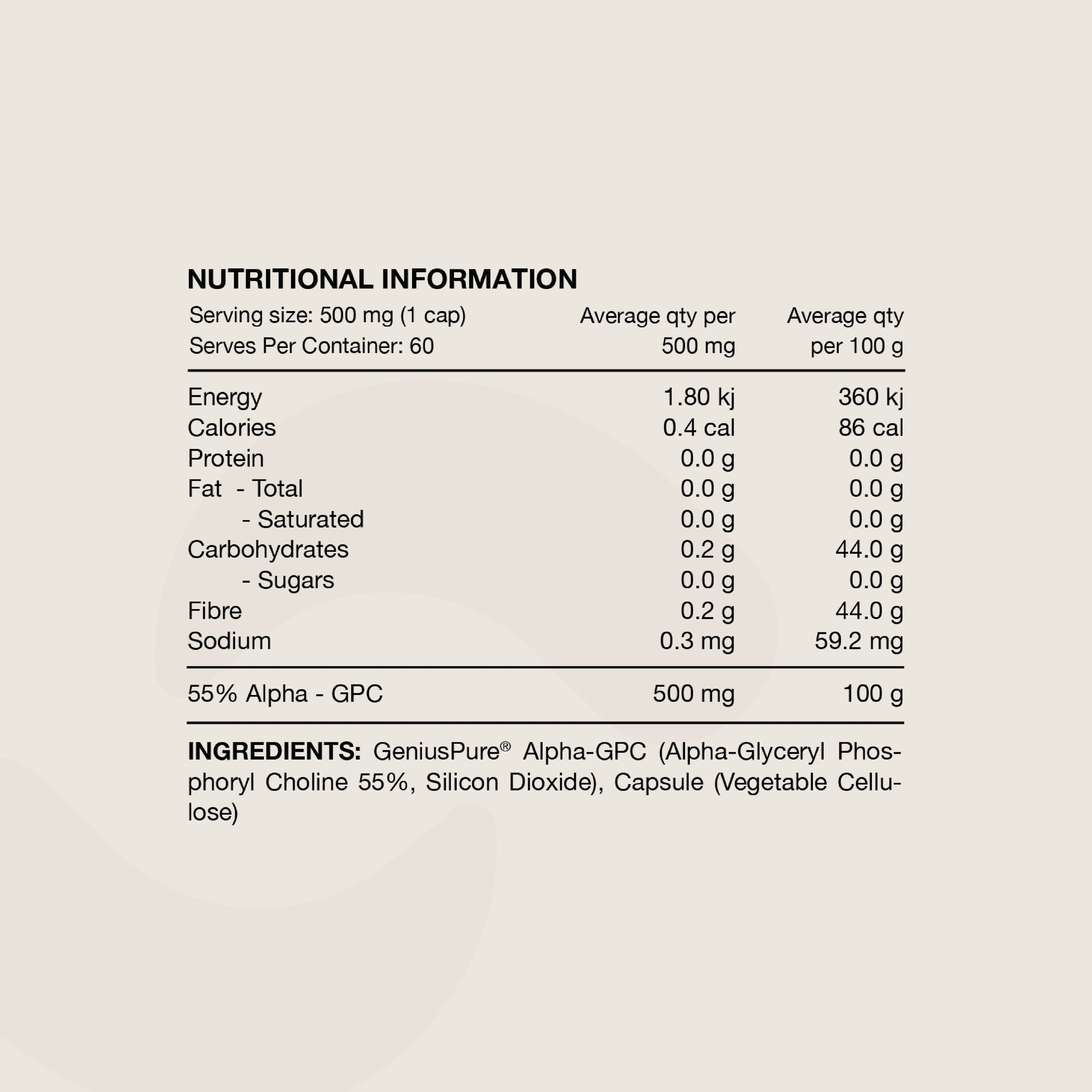 Switch Nutrition Alpha GPC 30g