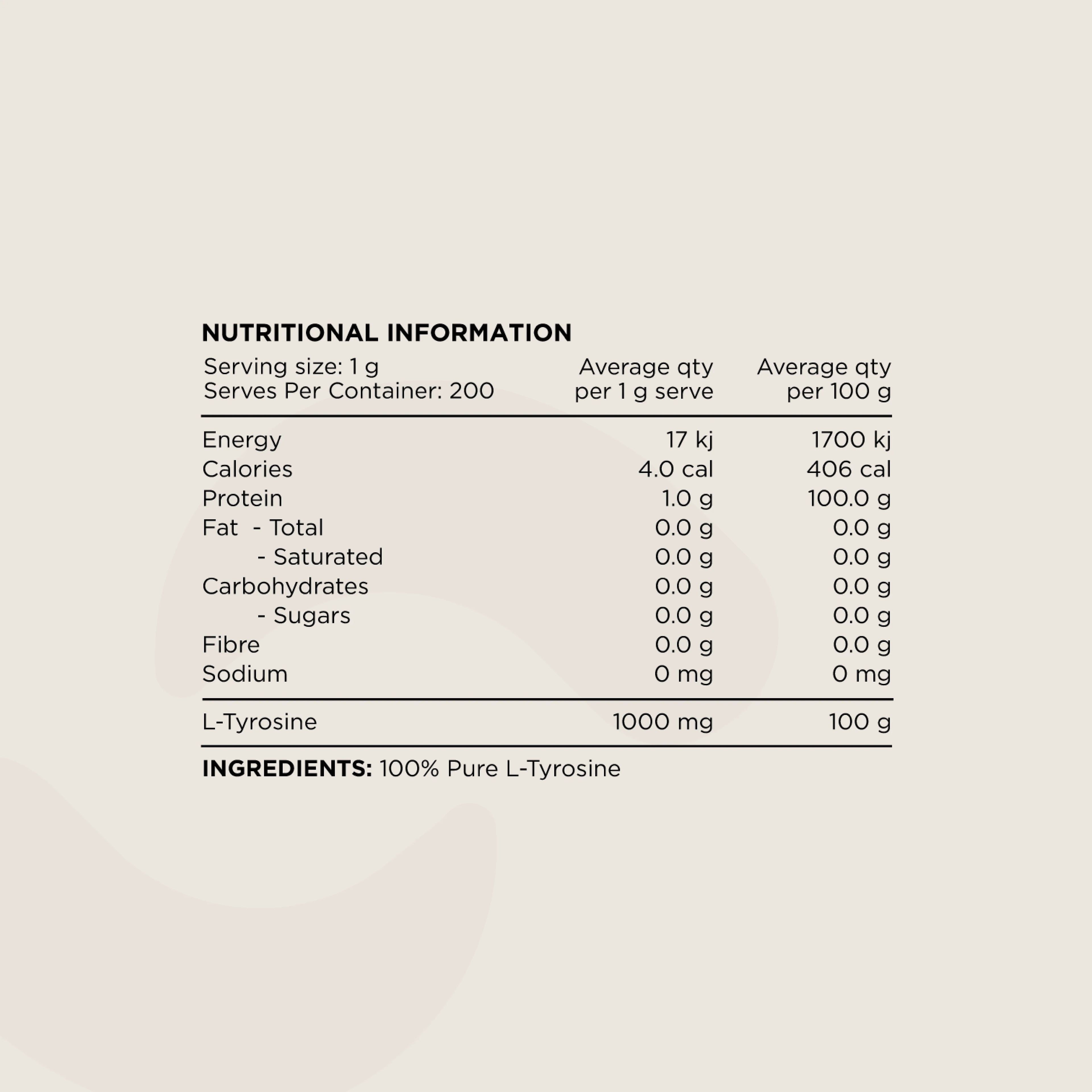 Switch Nutrition Tyrosine 200g